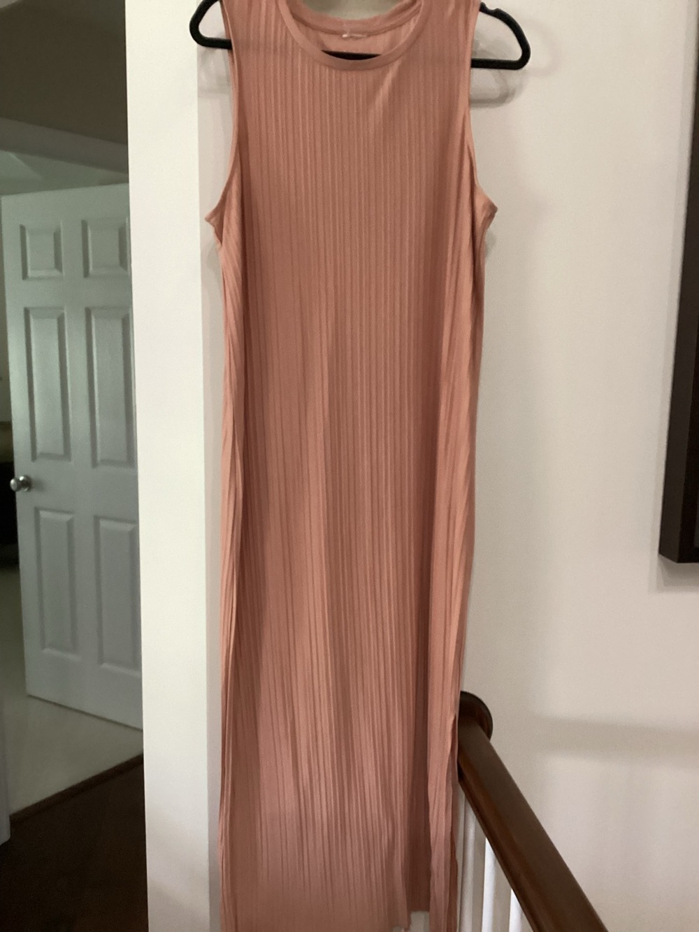 Sleeveless Pleated Maxi Dress in Blush Pink